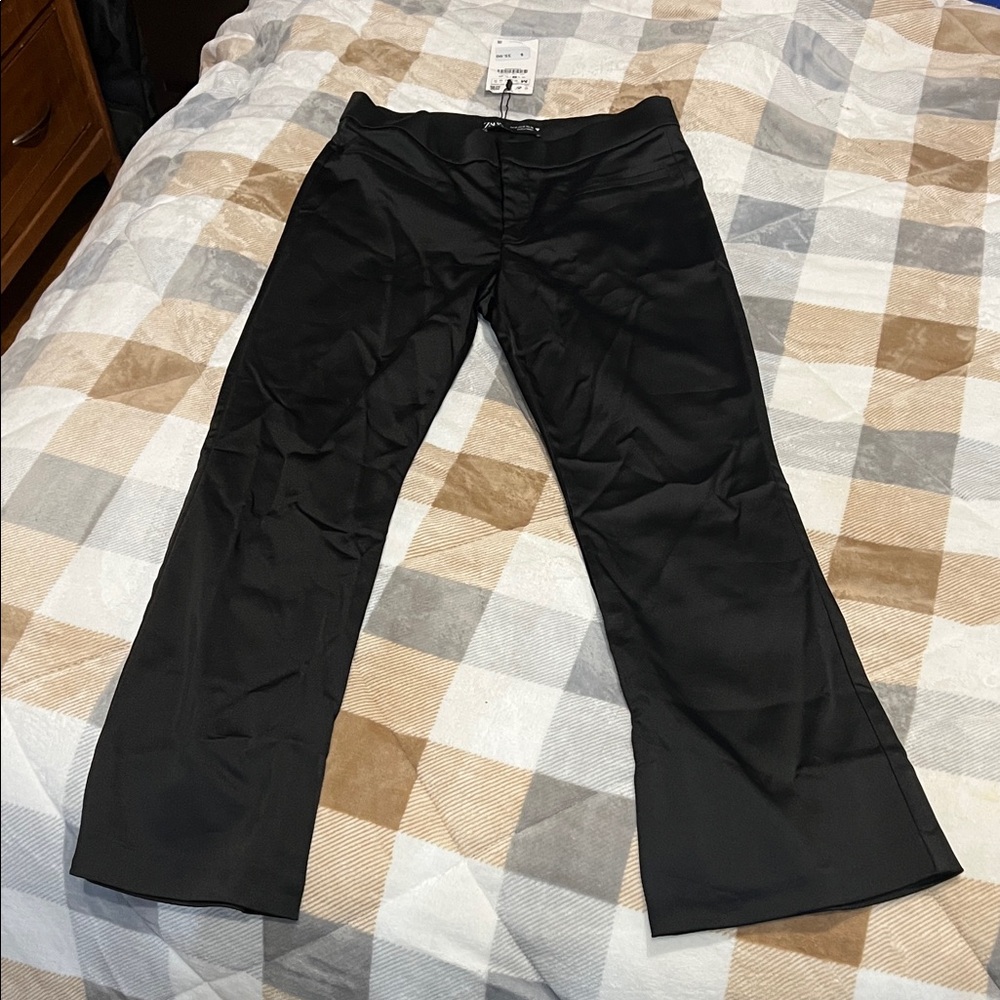 NWT- Zara satin Black Dress Pants